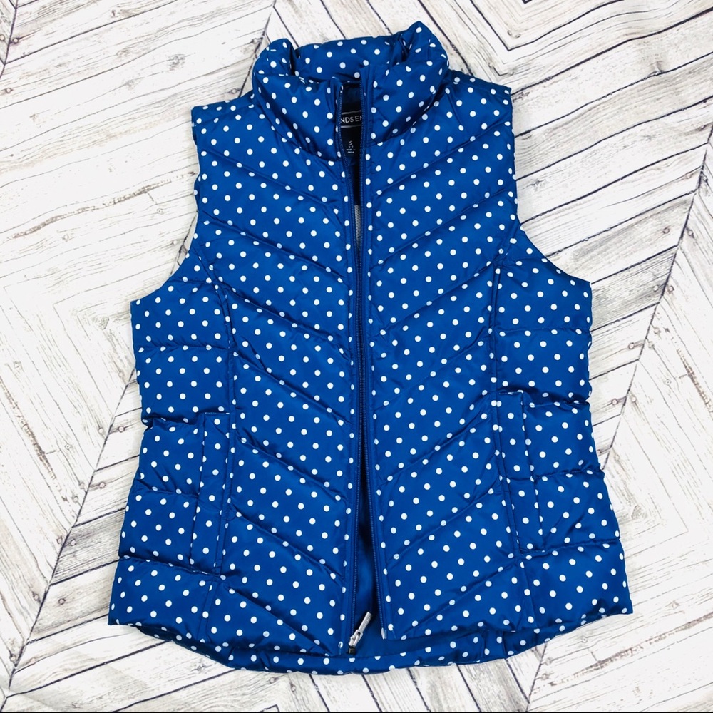NWT Down puffer vest blue zip front warm jacket